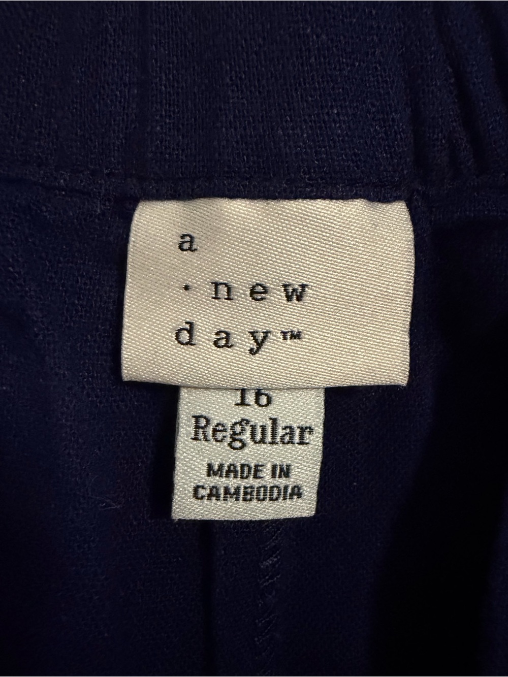 A New Day NWT Navy Linen Blend Cropped Wide Leg Pants Size 16 NWT - Picture 15 of 15